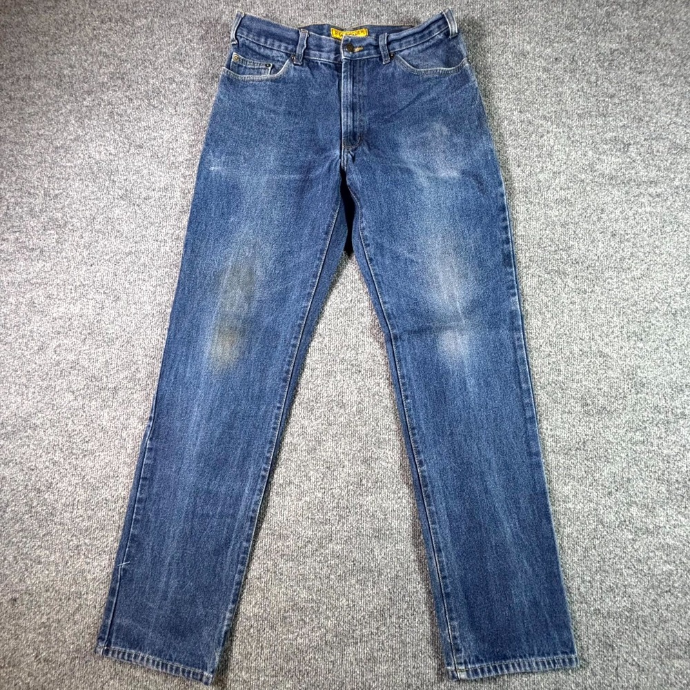 Real Ranch Jeans Men's 33x36 Blue Cotton Denim Straight Faded Workwear Outdoor